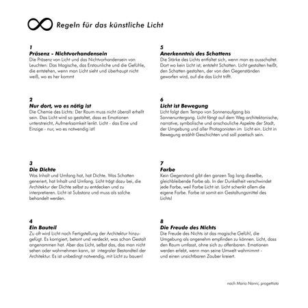 Die 8 Regeln des künstlichen Lichts